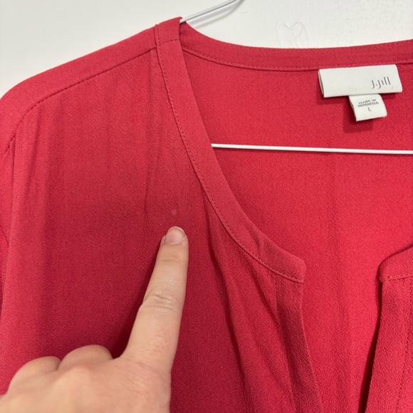 J.Jill Women's Large Blouse Long Sleeve Tie Front Lightweight Spring - Picture 5 of 10